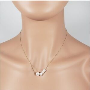 Brand New Gold With Pearl Necklace